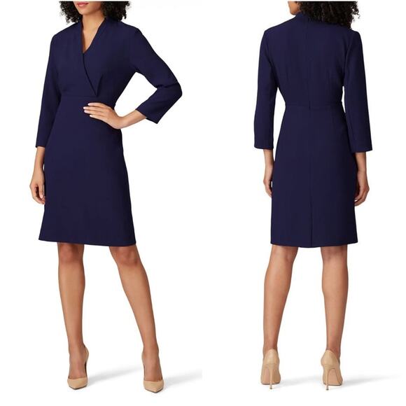 NWT MM Lafleur Deep Indigo Niko 2.0 Tailored 3/4 Sleeve Pencil Dress - Picture 1 of 11